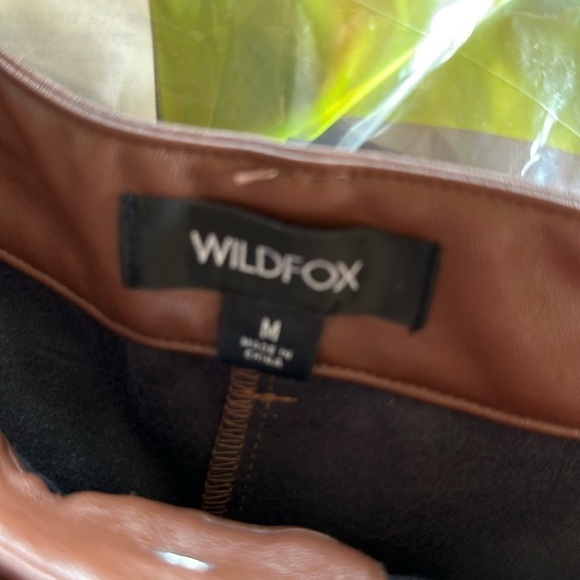 Wildfox Princess Seams Split Hem Faux Leather Pants size Med NWT - Picture 3 of 7